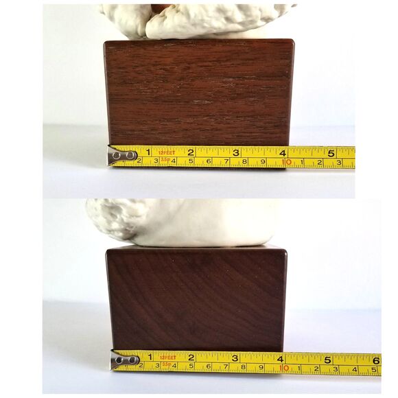 Vtg Signed CYBIS Eskimo Child Snow Bunting Porcelain Bust Head Wood Base 1970s - Picture 10 of 10